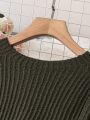 Plus Size Women's Loose Sweater Set With Side Slit Hem Design