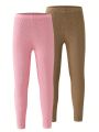 Young Girls' Simple Solid Color Long Leggings