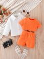 Infant Girls' Solid Color Textured Casual Outfit Set