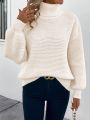 Women'S Solid Color Turtleneck Sweater