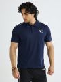 SHEIN Golf Casual Men's Pattern Printed Short Sleeve Golf Polo Shirt