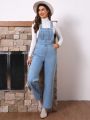 Women's Denim Overalls Jumpsuit