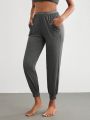 SHEIN Leisure Letter Patterned Home Wear Bottoms With Slanted Pockets
