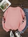 Sun And Moon Printed Fleece Lined Sweatshirt For Warmth