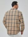 SHEIN Extended Sizes Men Plus Plaid Print Shirt