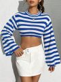 SHEIN Coolane Cropped Striped Sweater