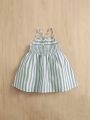 SHEIN Baby Girl'S Sleeveless Striped Dress