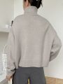 DAZY Drop Shoulder Turtle Neck Sweater