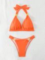 Women'S Solid Color Swimsuit Set