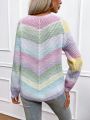 SHEIN Essnce Women's Color-block Drop Shoulder Pullover Sweater