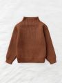 Baby Mock Neck Ribbed Knit Sweater