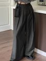 FRIFUL Women's High Waist Pleated Wide Leg Pants