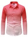 Men'S Polka Dot Print Gradient Shirt