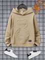 SHEIN Kids EVRYDAY Boys Bear & Letter Graphic Patch Detail Hoodie