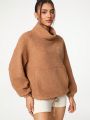 BiskyBusy Collection Women'S Regular Fit High Neck Teddy Sweatshirt