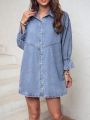 Ladies' Flared-Sleeve Denim Dress