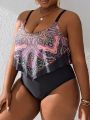 SHEIN Swim Vcay Plus Size Women'S Paisley Print One-Piece Swimsuit