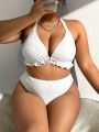 SHEIN Swim Vcay Plus Size Women'S Halter Strap Swimsuit Set