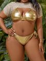 SHEIN Swim SXY Plus Size Three Pieces Swimsuit Set, Top, Pants And Shorts