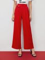 SHEIN BIZwear Women's Solid Color Wide Leg Pants