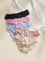 SHEIN 5pack Lettuce Trim Floral Lace Brief