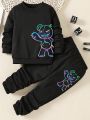 Boys' (big) Bear Printed Long Sleeve Sweatshirt And Sweatpants Set