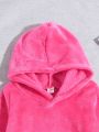 SHEIN Kids EVRYDAY Young Girl Solid Teddy Hoodie & Pants