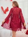 Solid Color Lace Women'S Nightgown And Sleep Skirt Set