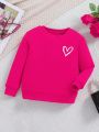 Young Girl Heart Print Sweatshirt