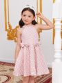 SHEIN Kids Nujoom Toddler Girls Bow Front Halter Neck Dress