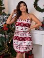 Plus Christmas Print Cami Nightdress