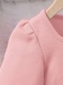 SHEIN Young Girl Square Neck Puff Sleeve Tee