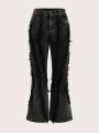 SHEIN ICON Women'S Frayed Flared Leg Pants