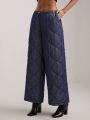 NAJILARAQUELDESIGNS Solid Wide Leg Quilted Pants