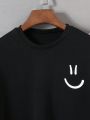 Teen Boys' Face Printed Round Neck 2pcs T-Shirt