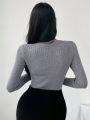 DAZY Solid Color Long Sleeve Sweater