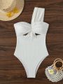 SHEIN Swim Chicsea Solid Color One-Piece Swimsuit