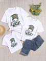 Young Girls' Character & Letter Print T-Shirt