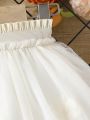 Baby Girls' Lovely Mesh Skirt With Ruffle Hem Decoration