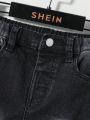 SHEIN Toddler Boys' Leisure Low Waist Ripped Skinny Jeans With Irregular Distressed Detail