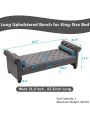 82 Inch End of Bed Bench with 2 Pillows Rolled Armed Ottoman Bench Velvet Bench Button Tufted Sofa Bench Upholstered Bench for Entryway, Living Room and Window