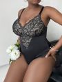 Plus Contrast Lace Cami Bodysuit