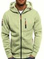 SHEIN Men's Zipper Front Hooded Sweatshirt With Drawstring