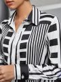 SHEIN BIZwear Vertical Striped Straight-fit Women's Shirt