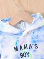 Baby Girl Tie Dye Letter Graphic Hoodie & Sweatpants