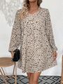 Random Small Floral Printed Long Sleeve Dress