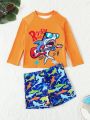 Boys' Cartoon Printed Two-Piece Swimwear