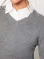 Luxe Solid V-Neck Cropped Sweater