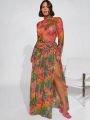 Minami Tropical Print Bodysuit & Skirt Set