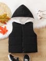 Little Girls' Casual Simple Winter Warmth Padded Vest With Loose Fit